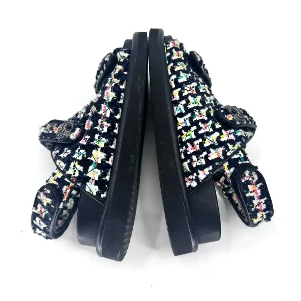 Kurt Geiger Sandal London Orson Slingback Fabric EU 38.5 US 8.5 Boucle